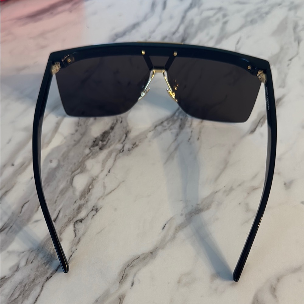 Saint Laurent Black Sunglasses with Gold Accent - Picture 3 of 5